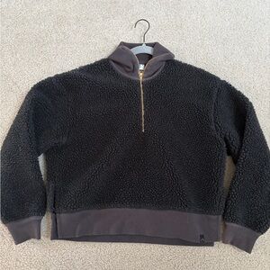 Varley Black Quarter Zip Teddy Sweater